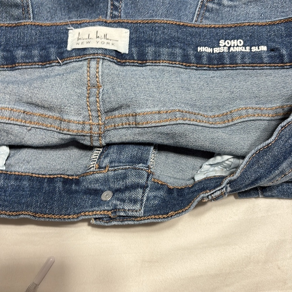 Nicole Miller Soho High Rise Ankle Skinny Distressed Jeans(154) - Picture 3 of 7